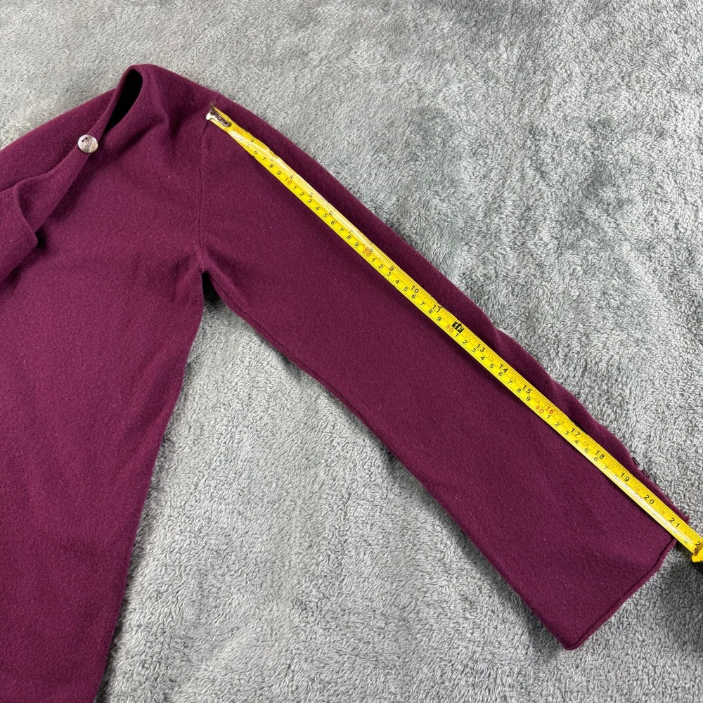 Margaret O Leary 100% Cashmere V‎ Neck Button Front Pullover Sweater Amethyst S - Picture 7 of 10